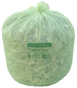 Sac poubelle Natur-Bag. Produit final du film compostable de Natur-Tec.